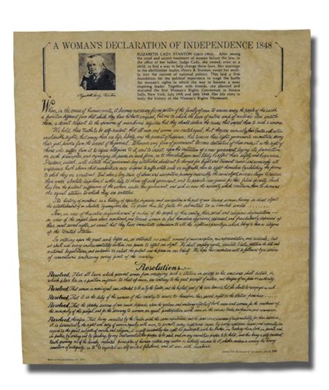A Womans Declaration Of Independence 1848 1375 X 1575