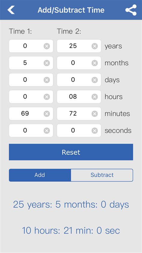 This date and time calculator will subtract or add days, weeks, months, years, hours, minutes, and seconds from or to the date and time you select. Date & Time Calculator - Thomas Tsopanakis Apps