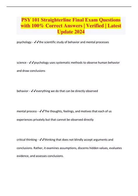 Straighterline Statistics Final Exam