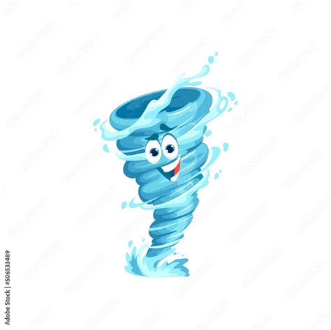 Cartoon Tornado Character Storm Whirlwind Twister Or Cyclone Vector