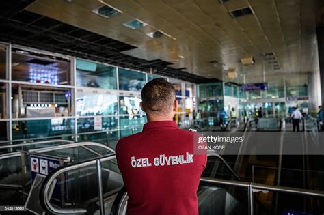 an employee of a private security company patrols istanbul s ataturk news photo getty images