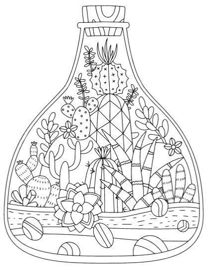 Thousands of printable coloring pages, for kids and adults! Cactus And Succulent Adult Coloring Pages - Jambestlune