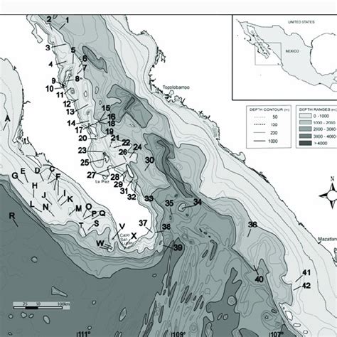 map of the southern baja california peninsula and gulf of california download scientific