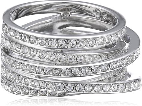 Swarovski Spiral Silver Tone Ring 1156306 Amazonca Jewelry