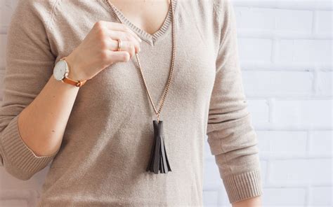 Diy Long Leather Tassel Necklace