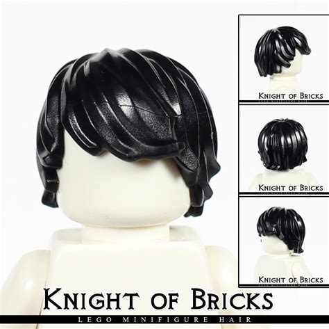 Lego Minifigure Hair Black 87991 Male Boy Tousled Side Part Swept