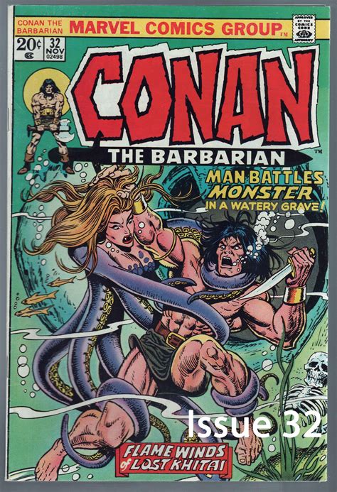 45 Year Old Marvel Pub 10 Issues Of Conan The Barbarian Etsy Conan