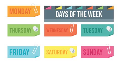 Printable Days Of The Week Chart Preschool Center Labels Preschool