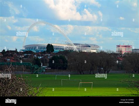 Wembley Stadium Dominating The Skyline Of North West London Seen From