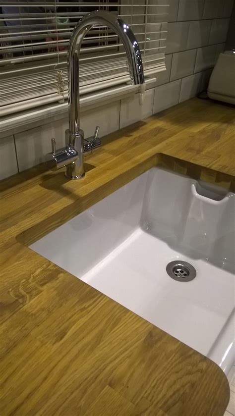 Solid Oak Worktop And Belfast Sink Perfect Combination For A Traditional