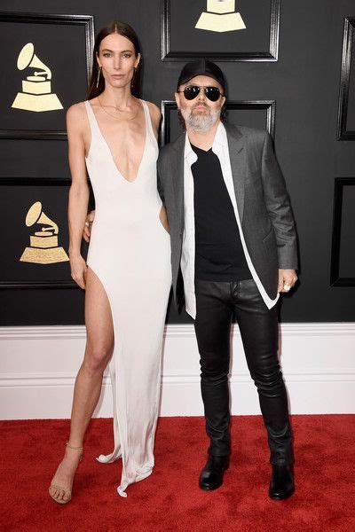 lars ulrich and jessica miller attends the 59th grammy awards at