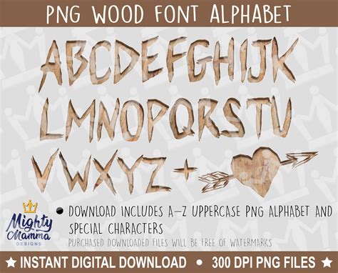 Wood Font Alphabet Png Font Carved Tree Design Alphabet For Etsy Israel