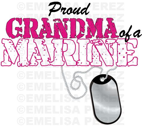 Proud Grandma Of A Marine Military Dog Tag Clip Art Marine