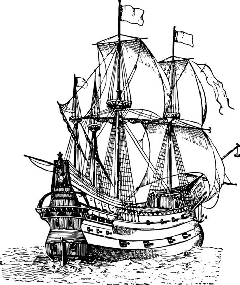 Sketch Of The Black Pearl Pirate Ship Coloring Pages