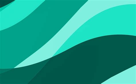 Download Wallpapers Turquoise Abstract Waves 4k Minimal Turquoise