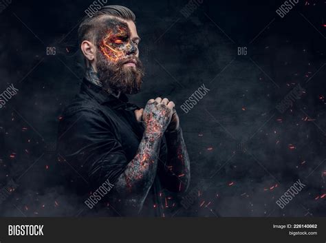 Demon Man Burning Face Image And Photo Free Trial Bigstock