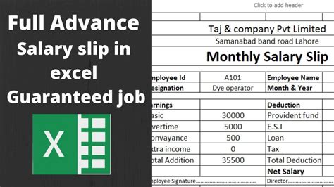 How To Make Salary Slip In Excel With Advanced Formula Automatic