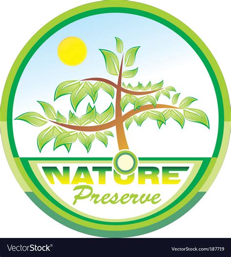 Preserve Nature Tree Emblem Royalty Free Vector Image