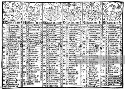 Medieval German Calendar May To June 1808 High Res Vector Graphic