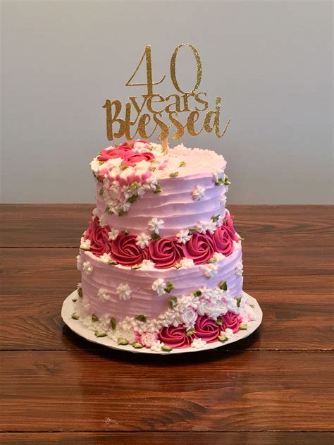 40th Anniversary Cake 2 Tier Cake Tiered Cakes 40th Anniversary Cakes
