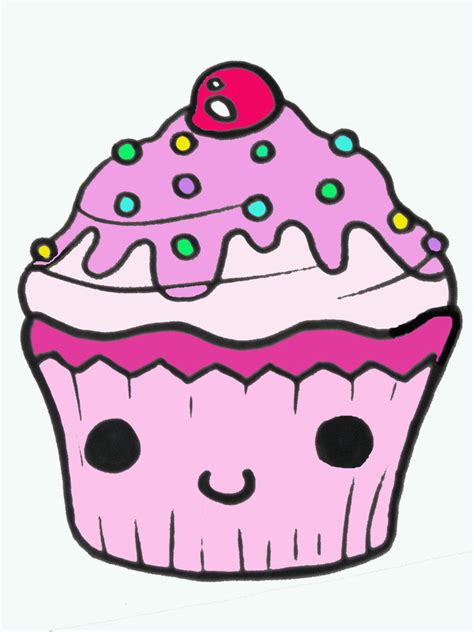 How To Draw A Cute Cupcake Easy Drawing Tutorial Step