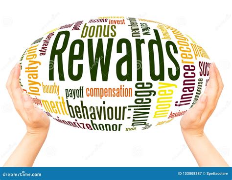 Rewards Word Cloud Hand Sphere Concept Stock Image Image Of Business