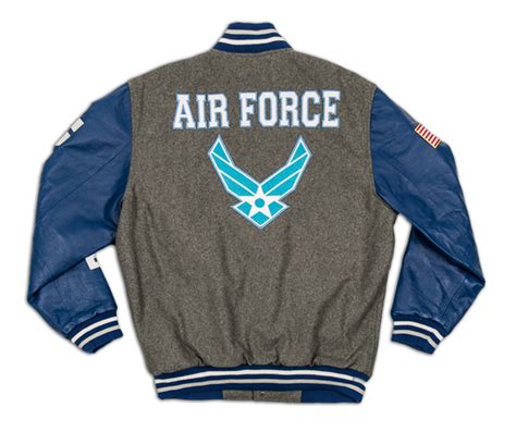 Jwm 23275 Air Force Varsity Jacket With Wings Logo Above All Grayroyal