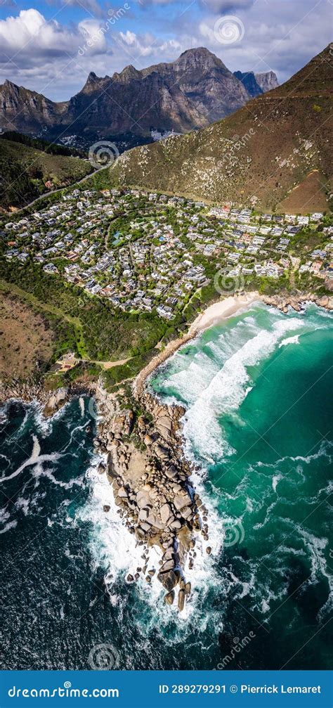 Aerial View Of Llandudno Beach In Cape Town South Africa Stock Image