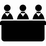 Committee Icon Desk Male Three Behind Vector