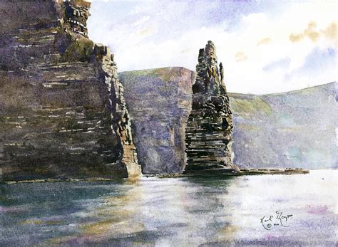Cliffs Of Moher Branaunmore County Clare Ireland Painting By Keith