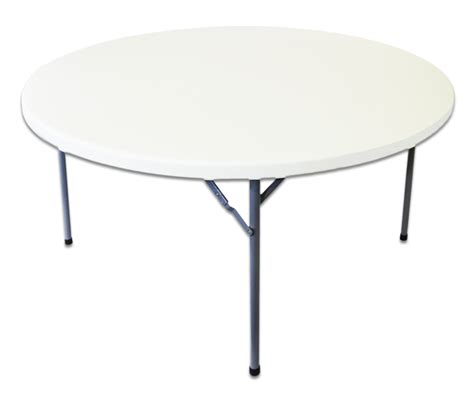 5ft Round Plastic Table Solid Top With Folding Legs Front Row Furniture