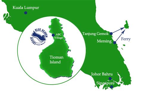 BHD Singapore Kuala Lumpur Mersing Gemok Tioman Map 