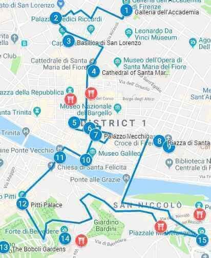 Use The Map And Attractions Guide For The Florence Self Guided Walking