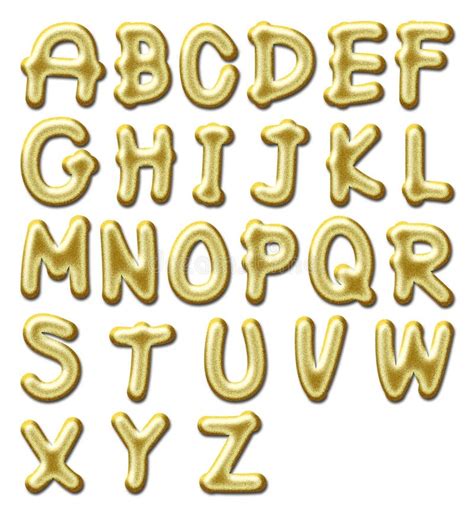 Glossy Gold Alphabet Stock Illustration Image Of Decorative 22123630