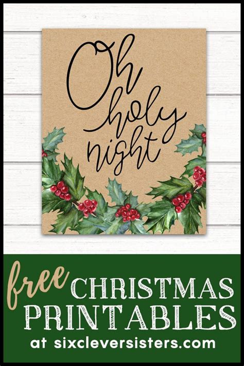 Free Christmas Printables Kraft Paper And Holly Six Clever Sisters