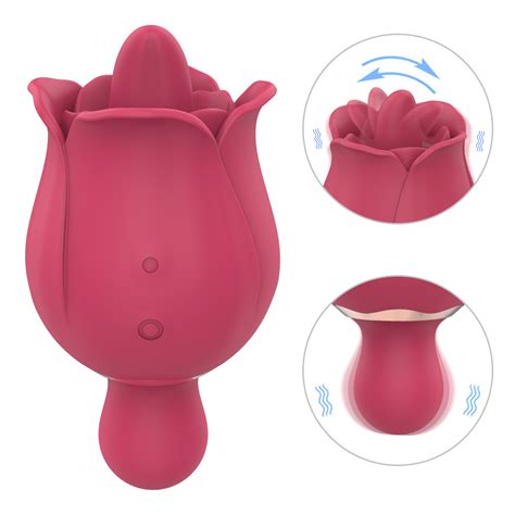 Rose Shape Tongue Licking Vibrator Clit G Spot Sucking Oral Sex Toy For Women China Tongue