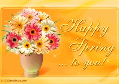 Happy Spring Wish Free Flowers Ecards Greeting Cards 123 Greetings