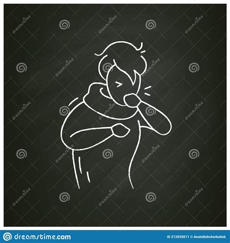 Cough Chalk Icon Stock Vector Illustration Of Influenza 212835611