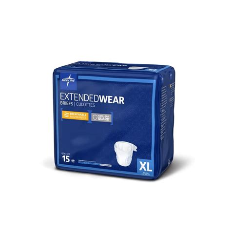 Medline Extended Wear Briefs With Tabs Overnight Absorbency