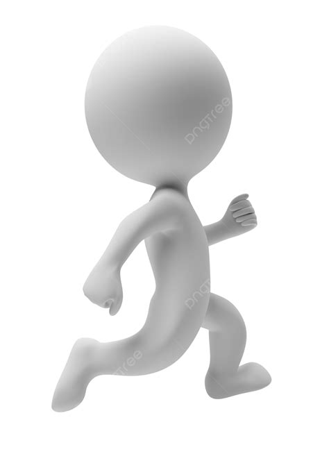 3d Small People Run Action Speed Isolated Runner Png Transparent