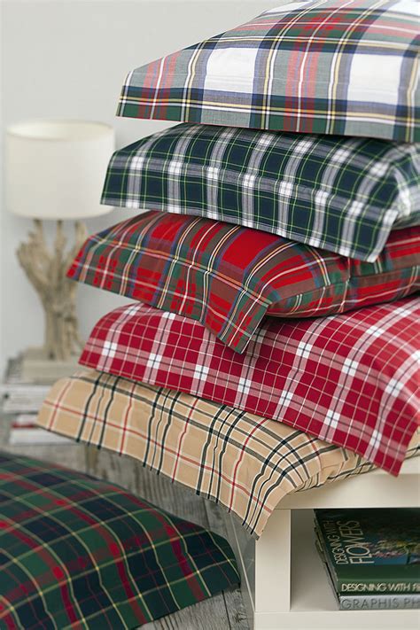 Ti piacciono di più le lenzuola rosa o gialle? copripiumino lenzuola cotone tartan scozzese clan4 - Onfuton