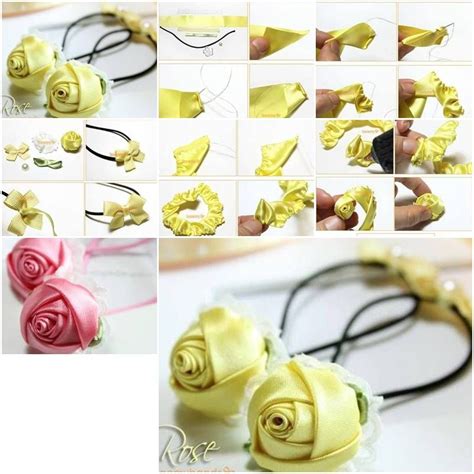 How To Make Simple Quick Satin Ribbon Rose Step By Step