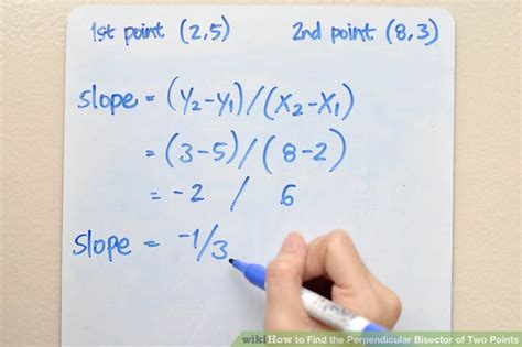 how to find the perpendicular bisector of two points 8 steps