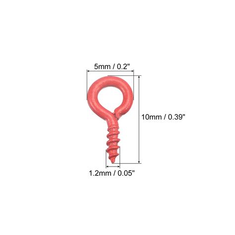 200pcs Small Screw Eye Hooks Mini Eyelets Screws 5x10x12mm Red Ebay