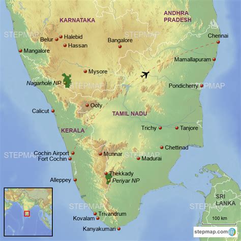 For other international maps, visit the links shown. Jungle Maps: Map Of Kerala And Tamil Nadu