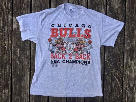 Vintage Chicago Bulls Tee Nba Champions 1992 Xl Poly Blend Etsy