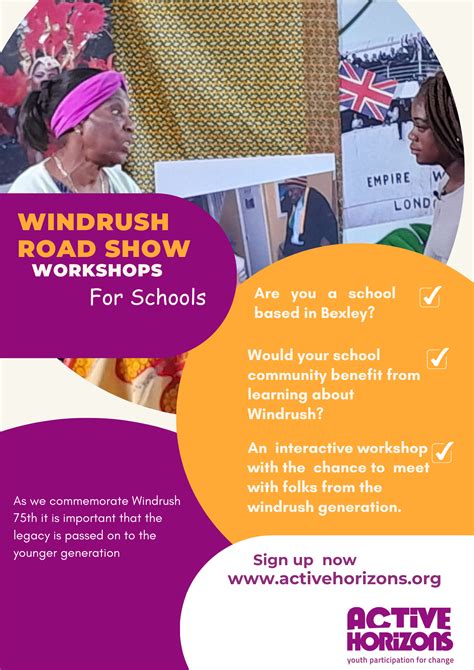 Windrush Road Show Workshops A Call To Bexley Schools Active Horizons
