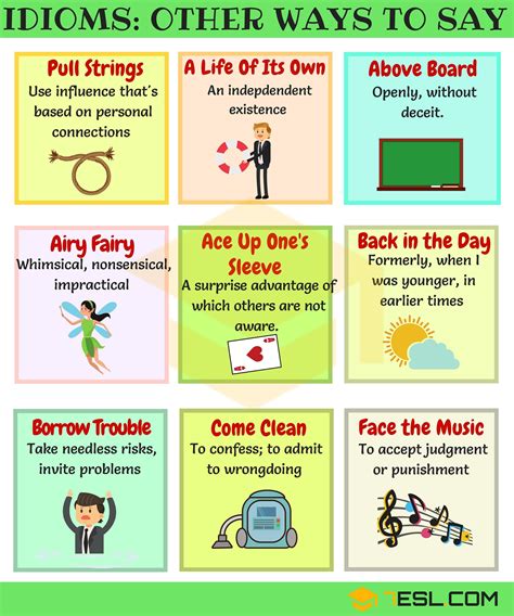 100 Useful Idiomatic Expressions From A Z With Examples 7esl