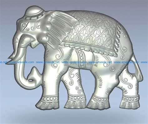 Elephant Indian Wood Carving File Stl For Artcam And Aspire Jdpaint