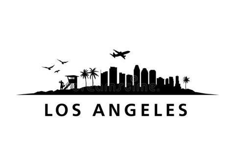 Los Angeles Skyline Black Stock Illustrations 537 Los Angeles Skyline